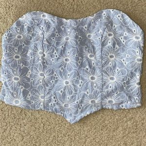 Salant floral light blue tube top